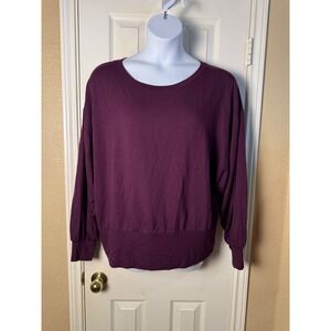 Express Womens Pullover Sweatshirt Top Long Sleeve‎ Purple Comfort XL